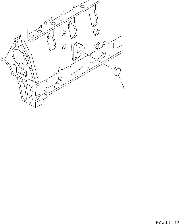 Схема запчастей Komatsu S6D102E-1F-6U - БЛОК ЦИЛИНДРОВ BLIND ЗАГЛУШКА ДВИГАТЕЛЬ