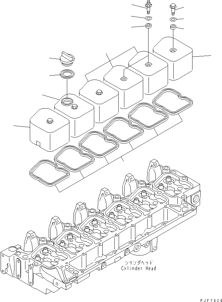 Схема запчастей Komatsu S6D102E-2MM-A - КРЫШКА ГОЛОВКИ (ДЛЯ SD-)(№79-) ДВИГАТЕЛЬ