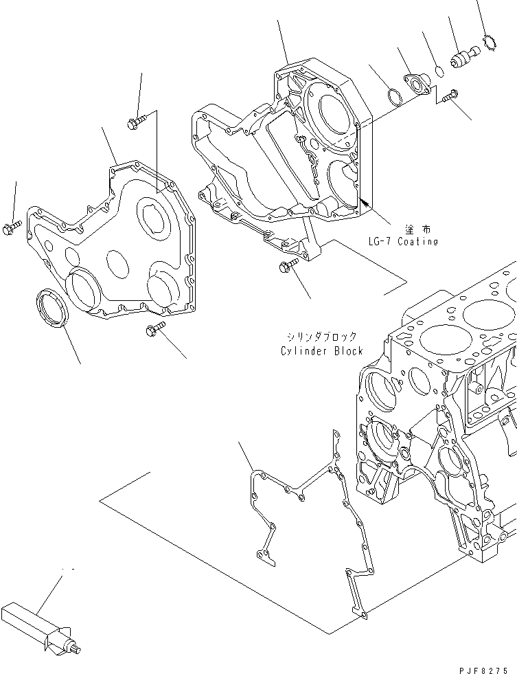 Схема запчастей Komatsu S6D102E-2MM-A - ПЕРЕДН. COVER ДВИГАТЕЛЬ