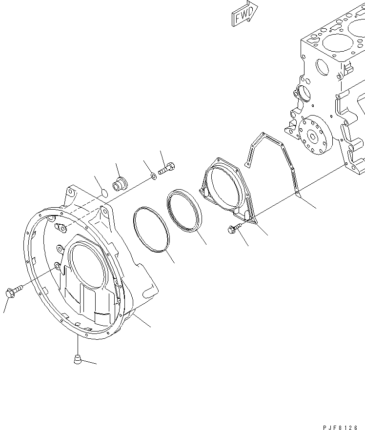 Схема запчастей Komatsu S6D102E-2MM-A - КАРТЕР МАХОВИКА ДВИГАТЕЛЬ