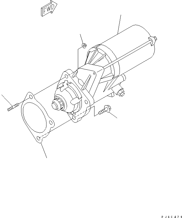 Схема запчастей Komatsu S6D102E-2MM-A - КРЕПЛЕНИЕ СТАРТЕРА (.KW) ДВИГАТЕЛЬ