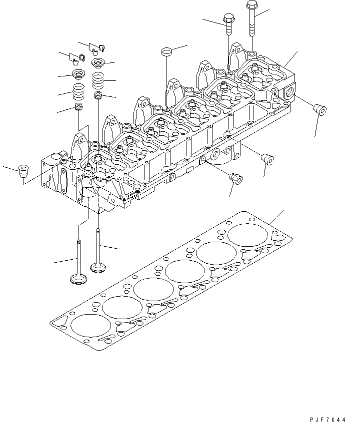 Схема запчастей Komatsu S6D102E-2LL-W - ГОЛОВКА ЦИЛИНДРОВ ДВИГАТЕЛЬ