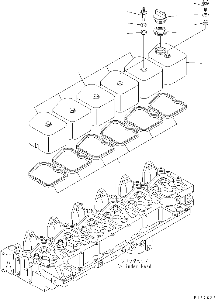 Схема запчастей Komatsu S6D102E-2LL-W - КРЫШКА ГОЛОВКИ (ДЛЯ FD¤ ¤ 7-8) ДВИГАТЕЛЬ