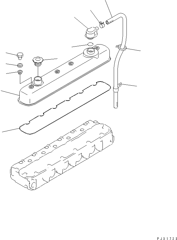 Схема запчастей Komatsu S6D105-B-1A - ГОЛОВКА ЦИЛИНДРОВ COVER(№7899-) ГОЛОВКА ЦИЛИНДРОВ