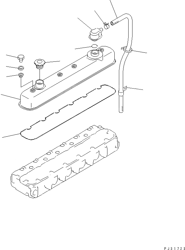 Схема запчастей Komatsu S6D105-B-1A-5 - ГОЛОВКА ЦИЛИНДРОВ COVER(№7899-) ГОЛОВКА ЦИЛИНДРОВ