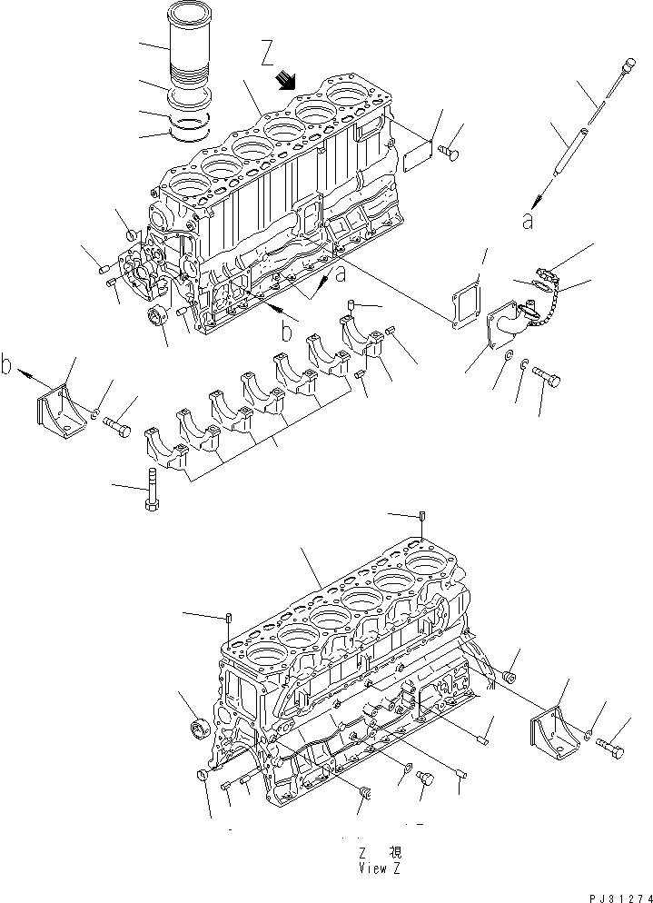 Схема запчастей Komatsu S6D105-1LL - БЛОК ЦИЛИНДРОВ БЛОК ЦИЛИНДРОВ