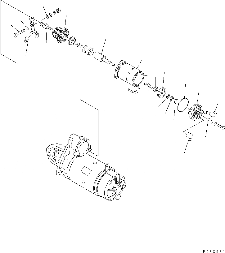 Схема запчастей Komatsu S6D105-1MM - СТАРТЕР (.KW) (/) ЭЛЕКТРИКА