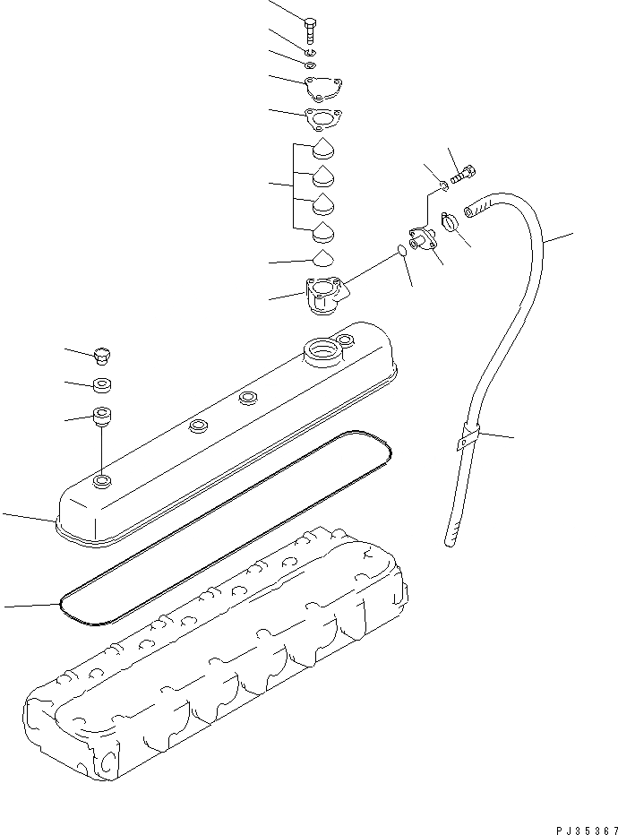 Схема запчастей Komatsu S6D105-1V - ГОЛОВКА ЦИЛИНДРОВ COVER(№7-798) ГОЛОВКА ЦИЛИНДРОВ