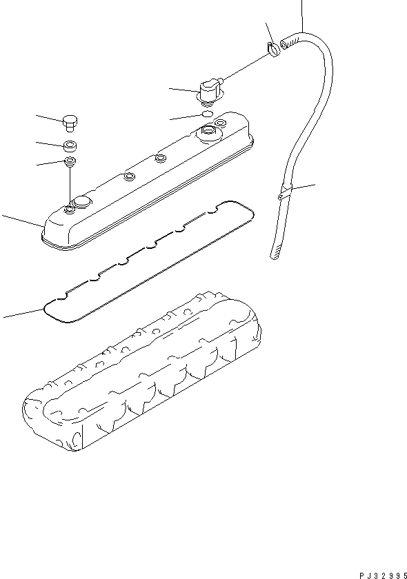 Схема запчастей Komatsu S6D105-1V - ГОЛОВКА ЦИЛИНДРОВ COVER(№799-) ГОЛОВКА ЦИЛИНДРОВ