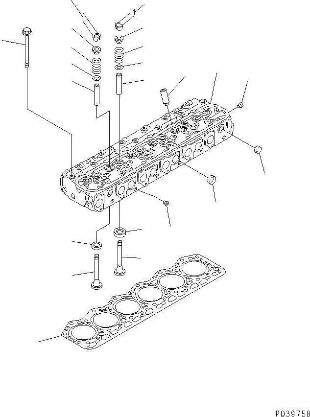 Схема запчастей Komatsu S6D105-1VV-6 - ГОЛОВКА ЦИЛИНДРОВ(№8-) ДВИГАТЕЛЬ