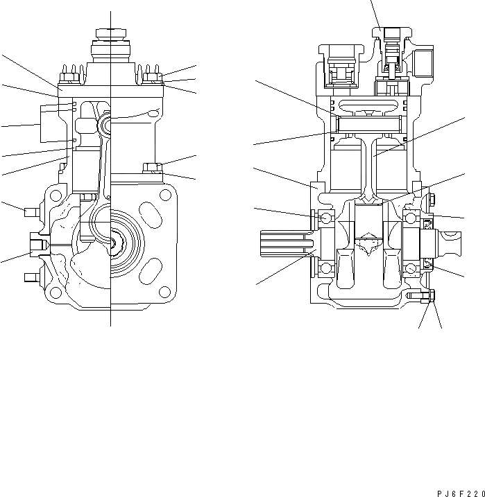 Схема запчастей Komatsu S6D105-1VV-6 - КОМПРЕССОР (ВНУТР. ЧАСТИ)(№7-) ДВИГАТЕЛЬ