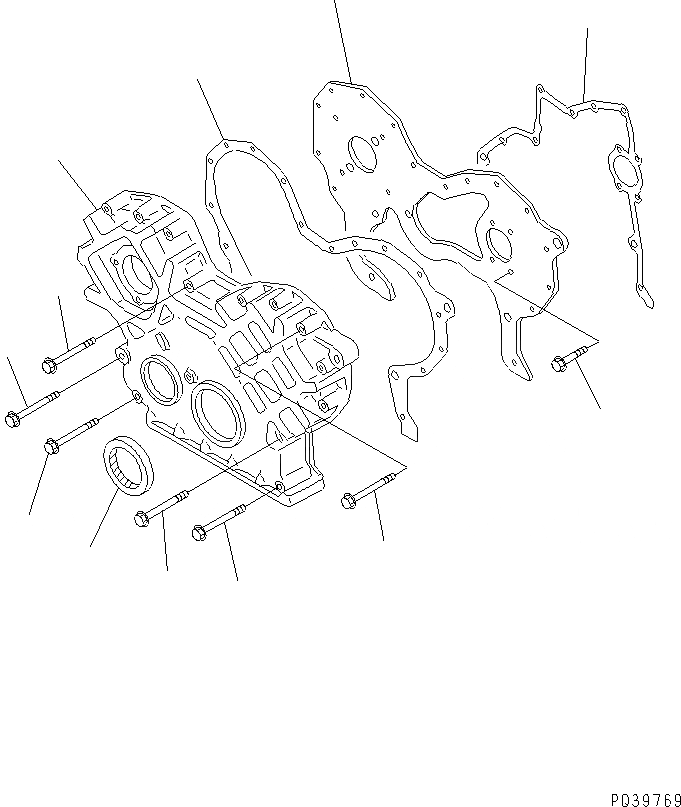 Схема запчастей Komatsu S6D105-1VV-6 - ПЕРЕДН. КРЫШКА(A)(№-) ДВИГАТЕЛЬ