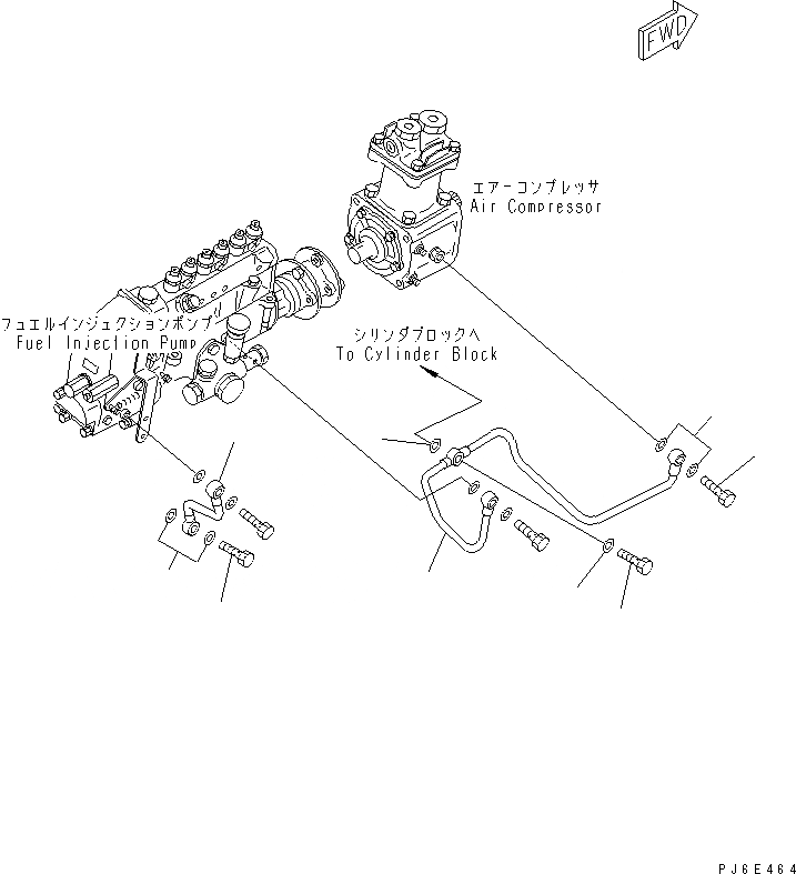 Схема запчастей Komatsu S6D105-1VV-6 - ТОПЛ. НАСОС СИСТЕМА СМАЗКИ(№8-) ДВИГАТЕЛЬ