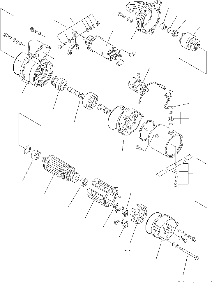 Схема запчастей Komatsu S6D105-1VV-6 - СТАРТЕР (.KW) (ВНУТР. ЧАСТИ)(№8-9) ДВИГАТЕЛЬ