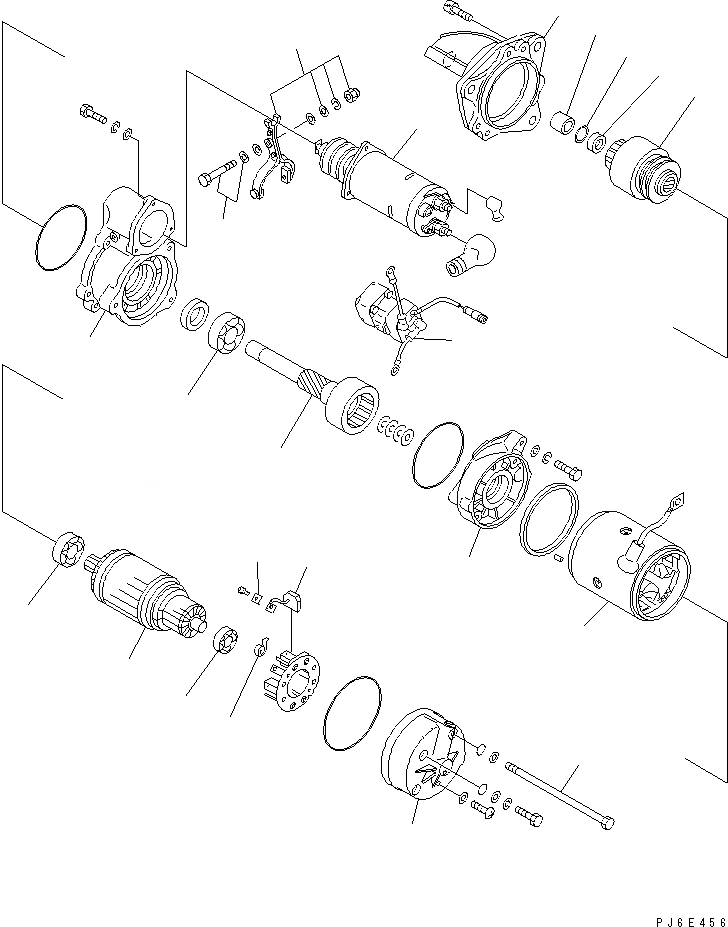 Схема запчастей Komatsu S6D105-1VV-6 - СТАРТЕР (7.KW) (ВНУТР. ЧАСТИ)(№8-) ДВИГАТЕЛЬ