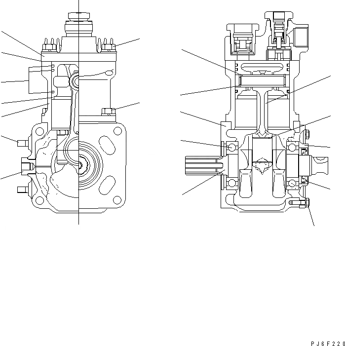 Схема запчастей Komatsu S6D105-1VV-6 - КОМПРЕССОР (ВНУТР. ЧАСТИ)(№7-) ДВИГАТЕЛЬ