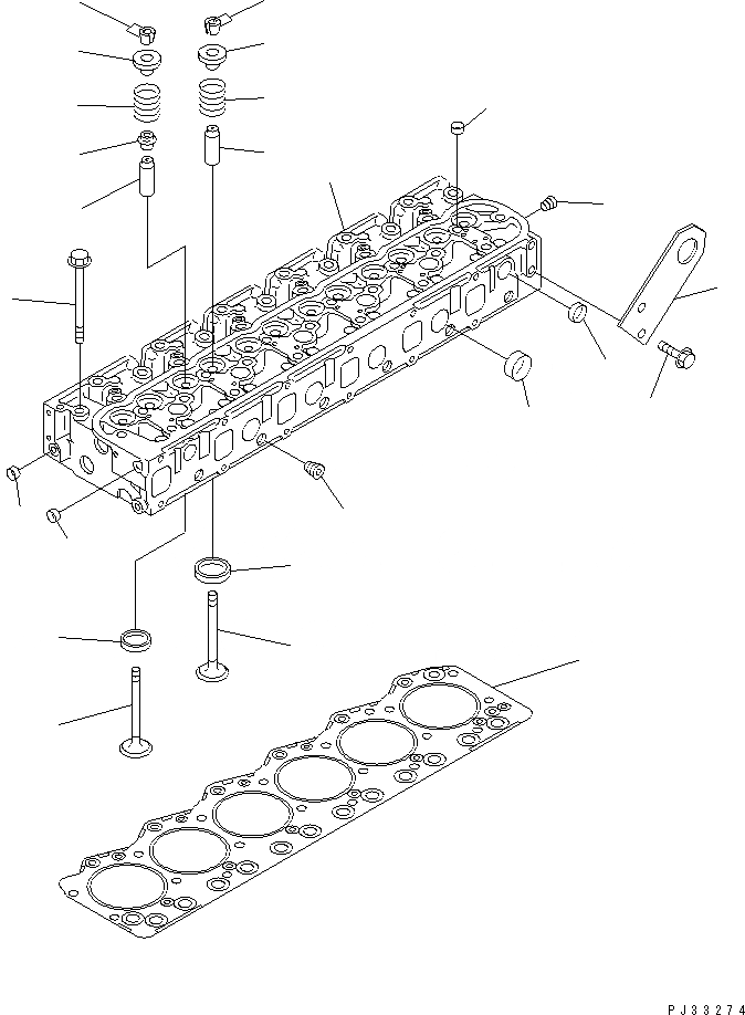 Схема запчастей Komatsu S6D108-1B - ГОЛОВКА ЦИЛИНДРОВ ГОЛОВКА ЦИЛИНДРОВ