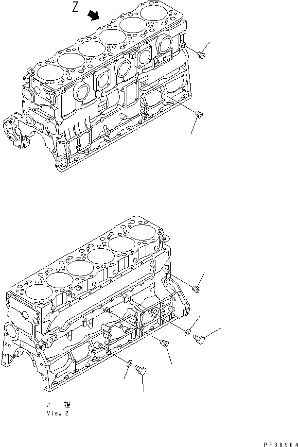 Схема запчастей Komatsu S6D108-1C-6 - БЛОК ЦИЛИНДРОВ BLIND ЗАГЛУШКА ДВИГАТЕЛЬ