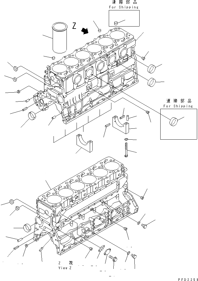 Схема запчастей Komatsu S6D108-1G-6 - БЛОК ЦИЛИНДРОВ(№-) ДВИГАТЕЛЬ