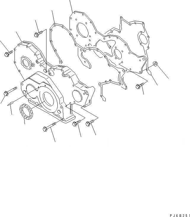 Схема запчастей Komatsu S6D108E-2A-S6 - ПЕРЕДН. COVER(№97-) ДВИГАТЕЛЬ