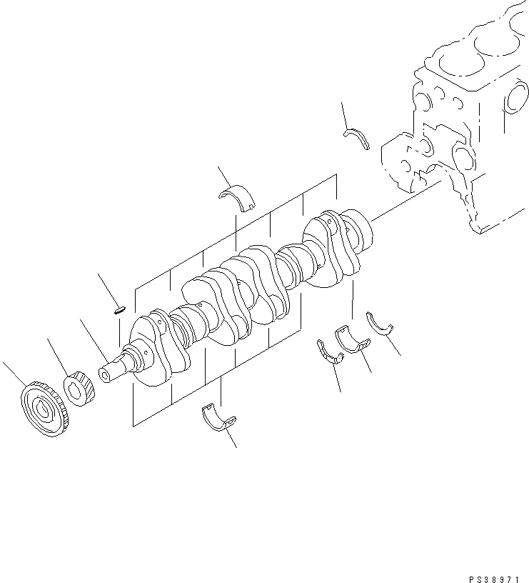 Схема запчастей Komatsu S6D108E-2A-S6 - КОЛЕНВАЛ(№-) ДВИГАТЕЛЬ