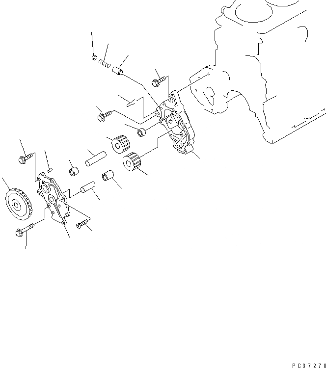 Схема запчастей Komatsu S6D108E-2A-S6 - МАСЛ. НАСОС(№-) ДВИГАТЕЛЬ