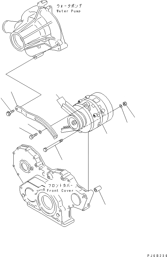 Схема запчастей Komatsu S6D108E-2A-S6 - КРЕПЛЕНИЕ ГЕНЕРАТОРА (A)(№9-) ДВИГАТЕЛЬ