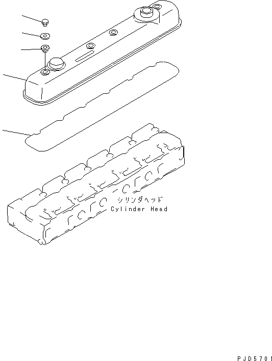 Схема запчастей Komatsu S6D108E-2A-N6 - ГОЛОВКА ЦИЛИНДРОВ COVER(№97-) ДВИГАТЕЛЬ