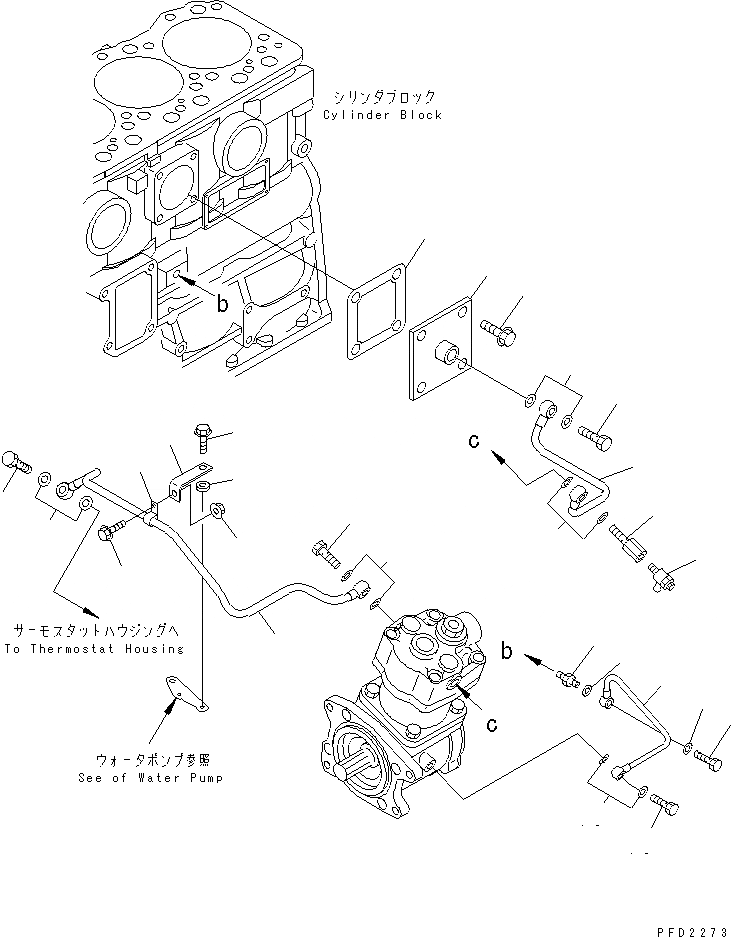 Схема запчастей Komatsu S6D108E-2A-N6 - ЛИНИЯ КОМПРЕССОРА (ВОДН.)(№9-) ДВИГАТЕЛЬ