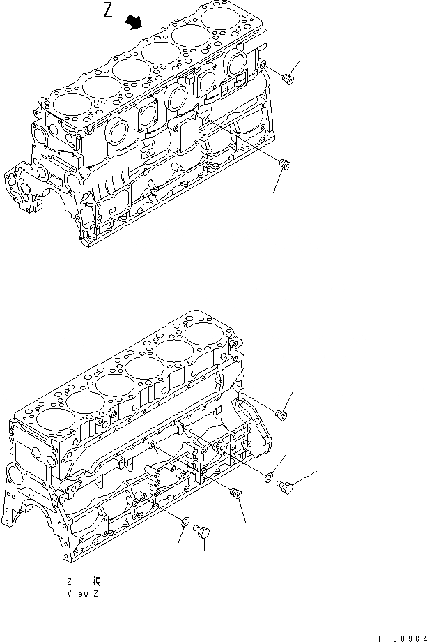 Схема запчастей Komatsu S6D108-1C-6 - БЛОК ЦИЛИНДРОВ BLIND ЗАГЛУШКА ДВИГАТЕЛЬ