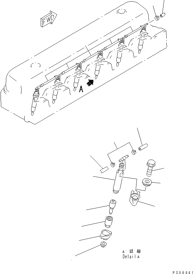 Схема запчастей Komatsu S6D108-1C-6 - ФОРСУНКА ДВИГАТЕЛЬ