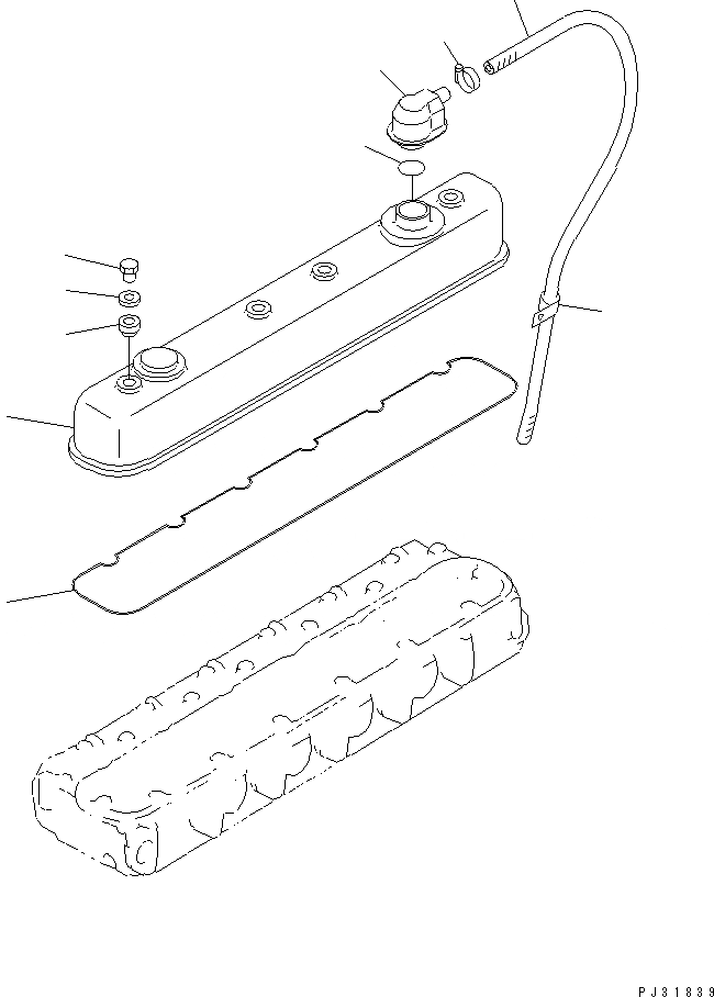 Схема запчастей Komatsu S6D110-1A - ГОЛОВКА ЦИЛИНДРОВ COVER(№87-) ГОЛОВКА ЦИЛИНДРОВ