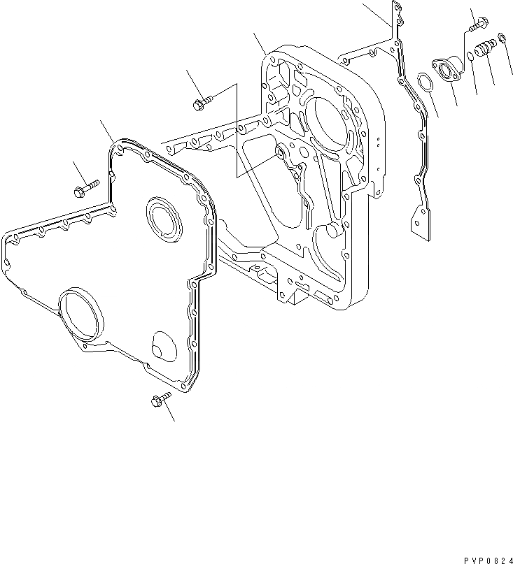 Схема запчастей Komatsu S6D114E-1-GD - ПЕРЕДН. COVER(№99-) ДВИГАТЕЛЬ