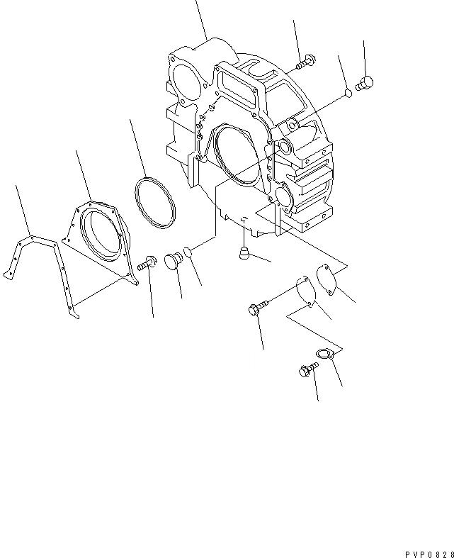 Схема запчастей Komatsu S6D114E-1-GD - КАРТЕР МАХОВИКА(№99-) ДВИГАТЕЛЬ