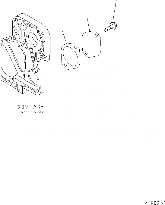 Схема запчастей Komatsu S6D114E-1-GD - КРЫШКА ПЕРЕДН. ЗУБЧАТОЙ ПЕРЕДАЧИ ДВИГАТЕЛЬ