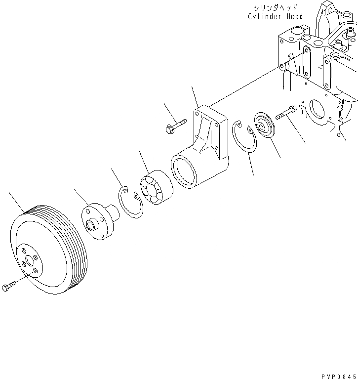 Схема запчастей Komatsu S6D114E-1-GD - ПРИВОД ВЕНТИЛЯТОРА ШКИВ(№99-) ДВИГАТЕЛЬ