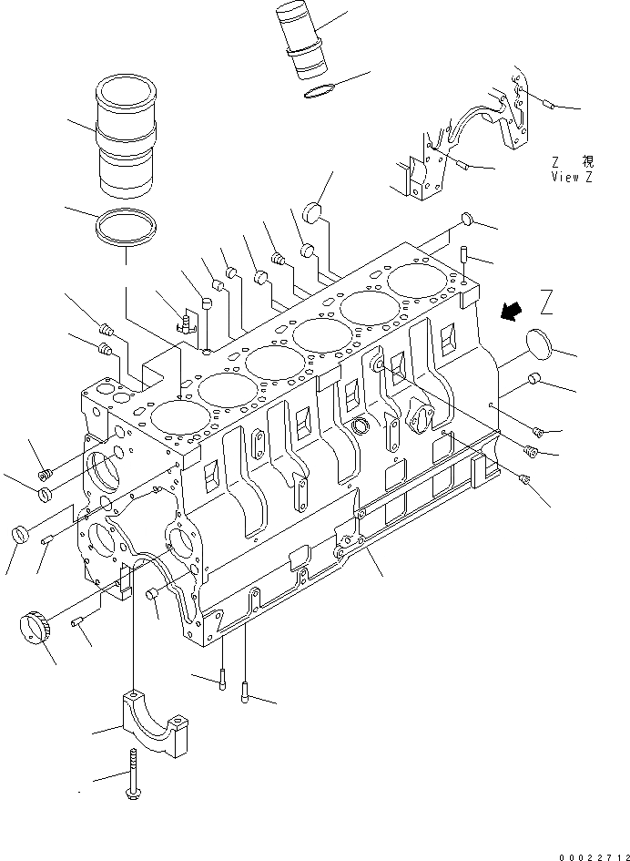 Схема запчастей Komatsu S6D114E-1-KB - БЛОК ЦИЛИНДРОВ ДВИГАТЕЛЬ