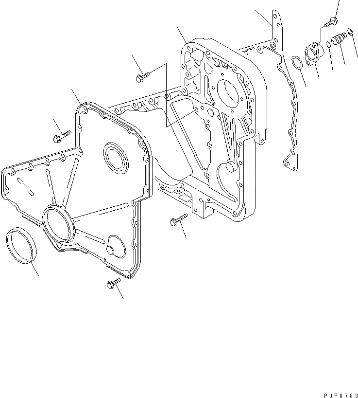 Схема запчастей Komatsu S6D114E-1A-W - ПЕРЕДН. COVER ДВИГАТЕЛЬ