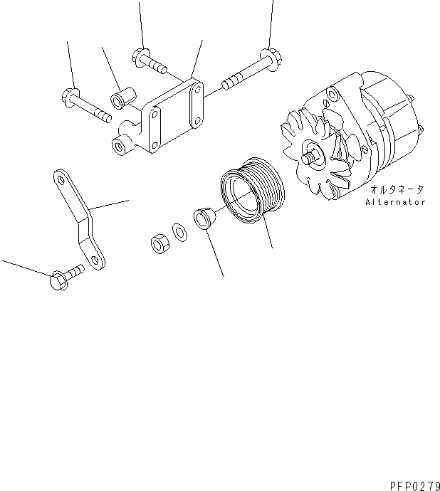 Схема запчастей Komatsu S6D114E-1A-W - КРЕПЛЕНИЕ ГЕНЕРАТОРА ДВИГАТЕЛЬ