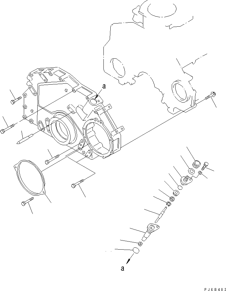 Схема запчастей Komatsu S6D125E-2J-6 - ПЕРЕДН. КРЫШКАКРЕПЛЕНИЕ(№778-) ДВИГАТЕЛЬ