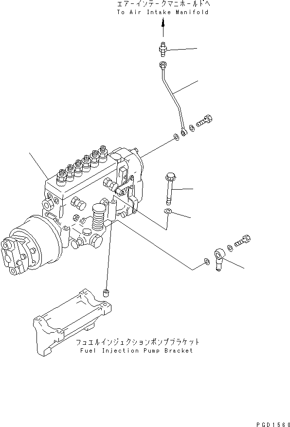 Схема запчастей Komatsu S6D125E-2M-6 - КРЕПЛЕНИЕ ТОПЛ. НАСОСА(№79-) ДВИГАТЕЛЬ