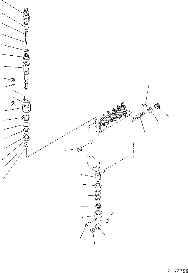 Схема запчастей Komatsu S6D125E-2M-6 - ТОПЛ. НАСОС (НАСОС) (/) (ВНУТР. ЧАСТИ)(№79-) ДВИГАТЕЛЬ