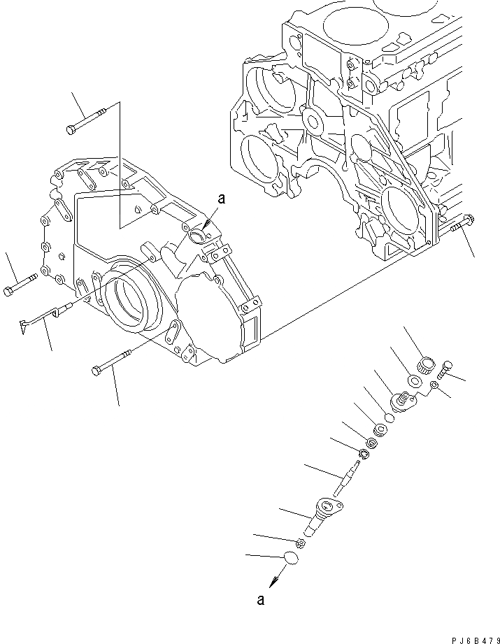 Схема запчастей Komatsu S6D125E-2C-6 - ПЕРЕДН. КРЫШКАКРЕПЛЕНИЕ(№778-) ДВИГАТЕЛЬ