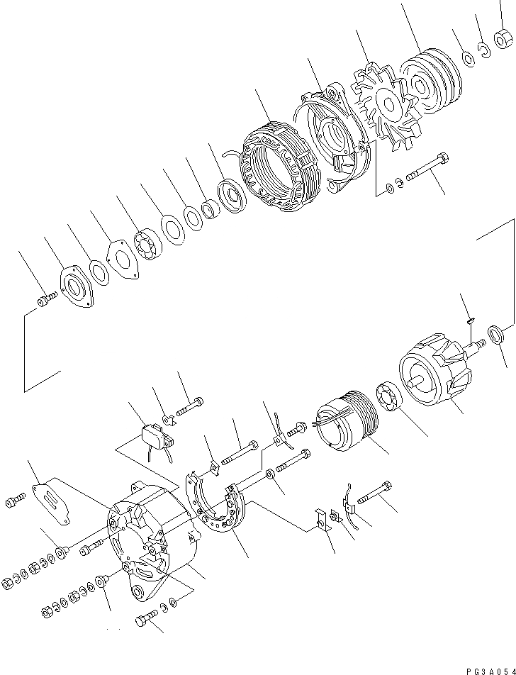 Схема запчастей Komatsu S6D125-1VV-R - ГЕНЕРАТОР (A) (B СПЕЦ-Я.) (КРОМЕ ЯПОН.)(№7-) ЭЛЕКТРИКА