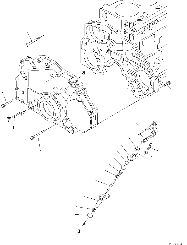 Схема запчастей Komatsu S6D125E-2F-56 - ПЕРЕДН. КРЫШКАКРЕПЛЕНИЕ (МОРОЗОУСТОЙЧИВ. СПЕЦИФИКАЦИЯ)(№778-) ДВИГАТЕЛЬ