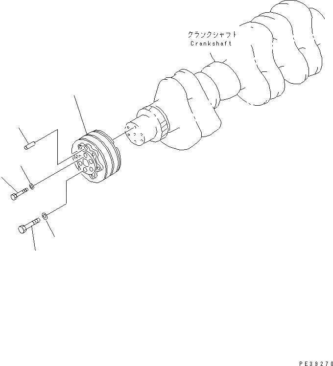 Схема запчастей Komatsu S6D125E-2A-6 - ШКИВ КОЛЕНВАЛА (ЗАКАЛЕНН. ШКИВ)(№9-) ДВИГАТЕЛЬ