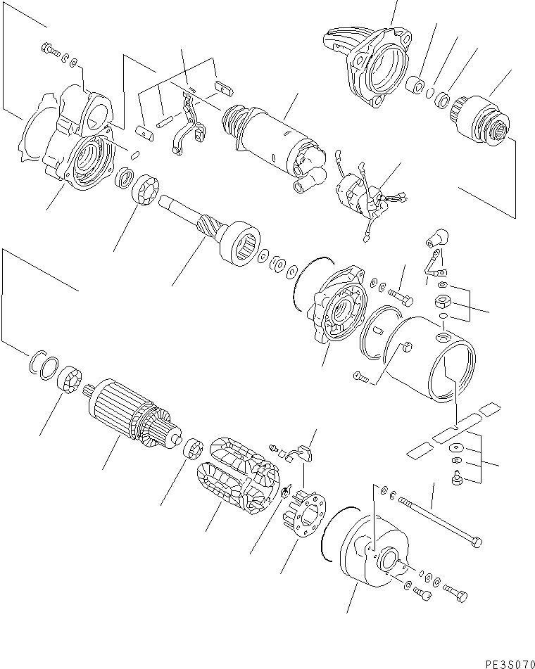 Схема запчастей Komatsu S6D125E-2A-6 - СТАРТЕР (7.KW) (ВНУТР. ЧАСТИ)(№779-9) ДВИГАТЕЛЬ