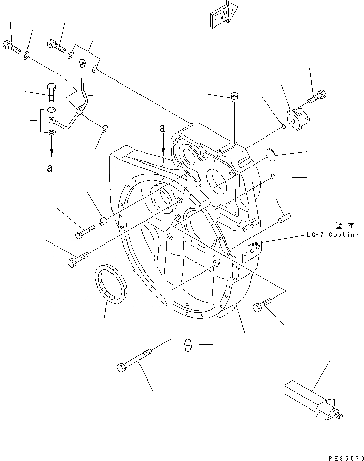 Схема запчастей Komatsu S6D125E-2C-6 - КАРТЕР МАХОВИКА(№8-) ДВИГАТЕЛЬ