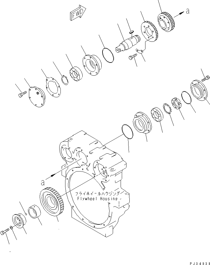 Схема запчастей Komatsu S6D125-1EE-FW - МЕХ-М ОТБОРА МОЩНОСТИ (/) ДВИГАТЕЛЬ