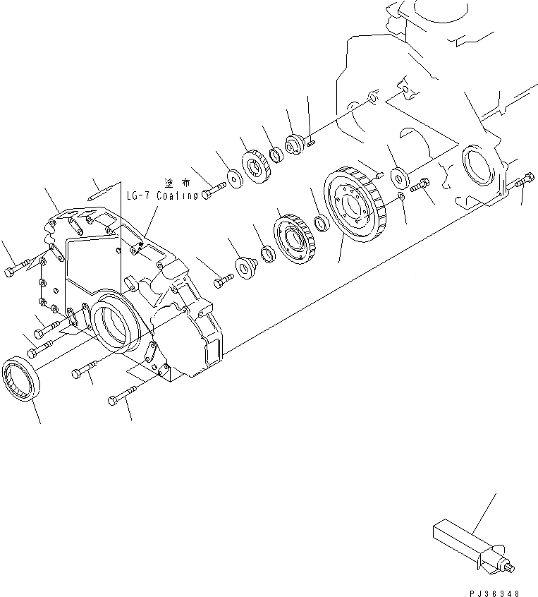 Схема запчастей Komatsu S6D125-1VV-FA - ПЕРЕДН. COVER(№-) ДВИГАТЕЛЬ